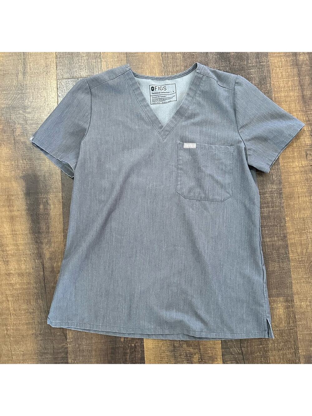Figs Graphite One Pocket Scrub Top Size Small